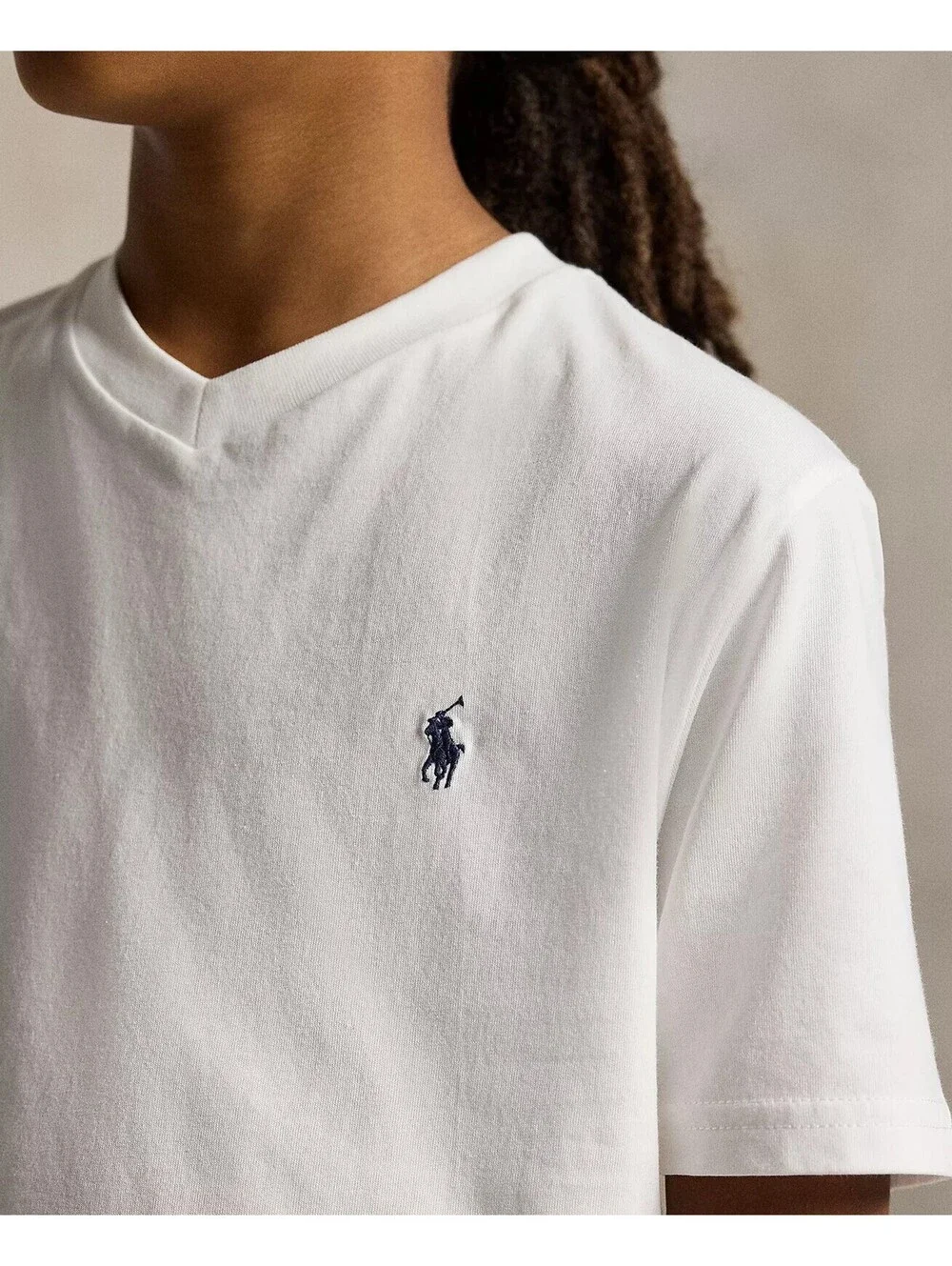 Polo Ralph Lauren Boys' Cotton Embroidered Pony V Neck Tee - Big Kid, Size L